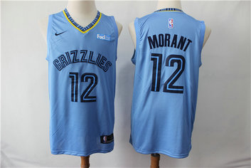 Grizzlies 12 Ja Morant Light Blue Nike Swingman Jersey