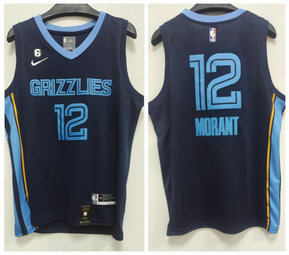 Grizzlies 12 Ja Morant Navy Nike 2022-23 Swingman Jersey