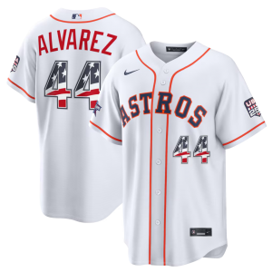 Houston Astros 44 Yordan Alvarez White USA 250 Fourth of July Men Jersey