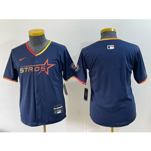Houston Astros Blank Navy Cool Base Youth Jersey