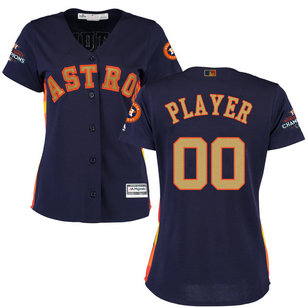 Houston Astros Navy 2018 Gold Program Women's Customized Cool Base Jersey