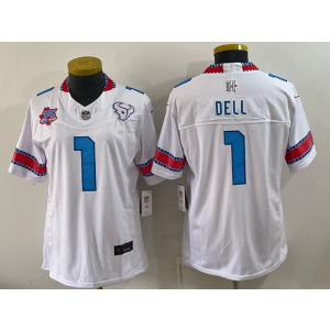 Houston Texans 1 Dell White 2026 Rivalries F.U.S.E. Vapor Limited Women Jersey with 25th Patch