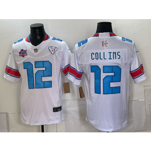 Houston Texans 12 Nico Collins White 2026 Rivalries F.U.S.E. Vapor Limited Men Jersey with 25th Patch