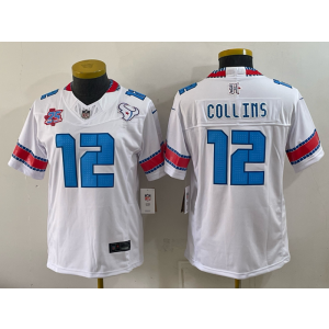 Houston Texans 12 Nico Collins White 2026 Rivalries F.U.S.E. Vapor Limited Youth Jersey with 25th Patch