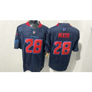 Houston Texans 28 Joe Mixon Navy Red F.U.S.E. Vapor Limited Men Jersey