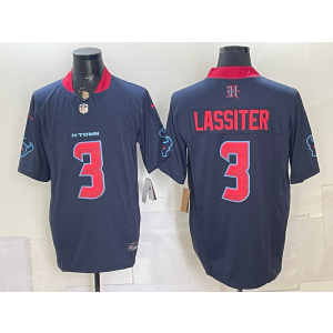 Houston Texans 3 Lassiter Navy Red F.U.S.E. Vapor Limited Men Jersey