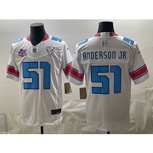 Houston Texans 51 Will Anderson Jr. White 2026 Rivalries F.U.S.E. Vapor Limited Men Jersey with 25th Patch