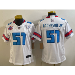 Houston Texans 51 Will Anderson Jr. White 2026 Rivalries F.U.S.E. Vapor Limited Youth Jersey with 25th Patch