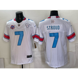 Houston Texans 7 C.J. Stroud White 2026 Rivalries F.U.S.E. Vapor Limited Men Jersey with 25th Patch