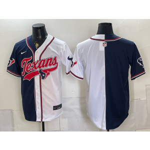 Houston Texans Blank White Navy Split Baseball Vapor Limited Men Jersey