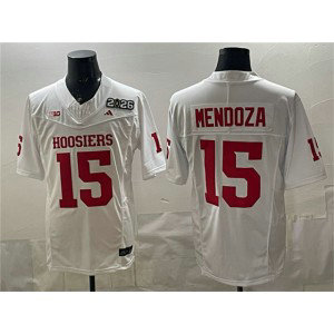 Indiana Hoosiers 15 Fernando Mendoza White F.U.S.E. Vapor Limited Men Jersey with 2026 Patch