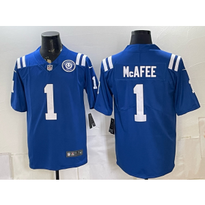 Indianapolis Colts 1 Mcafee Blue Team Logo Vapor Limited Men Jersey
