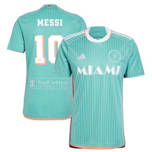 Inter Miami CF 10 Lionel Messi Aqua 2024 Soccer Men Jersey