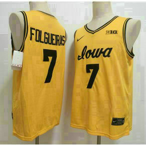 Iowa Hawkeyes 7 Alvaro Folgueiras Yellow Vapor Limited Men Jersey