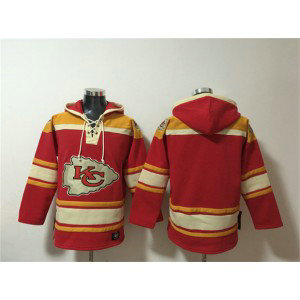 Kansas City Chiefs Blank Red Lace-Up Pullover Hoodie