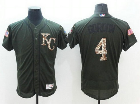 Kansas City Royals #4 Alex Gordon Green Salute To Service 2016 Flexbase Majestic Baseball Jersey Kansas City Royals #4 Alex Gordon Green Salute To Service 2016 Flexbase Majestic Baseball Jersey