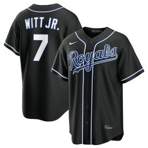 Kansas City Royals 7 Bobby Witt Jr. 2026 Black Out Cool Base Men Jersey