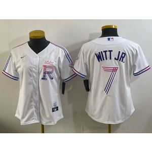 Kansas City Royals 7 Witt JR White 2026 City Connect Cool Base Women Jersey