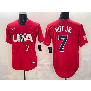 Kansas City Royals 7 Witt Jr Red World Cup Cool Base Men Jersey Kansas City Royals 7 Witt Jr Red World Cup Cool Base Men Jersey