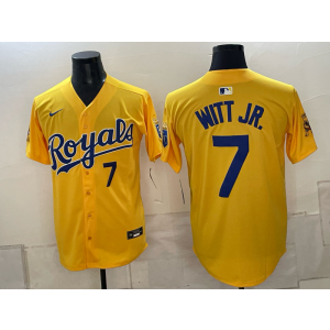 Kansas City Royals 7 Witt Jr Yellow Men Jersey