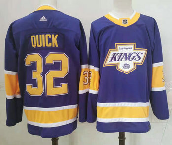 Kings 32 Jonathan Quick Purple 2020-21 Reverse Retro Adidas Jersey