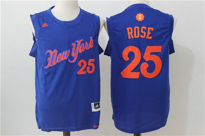 Knicks 25 Derrick Rose Royal 2016 Christmas Day Swingman Jersey