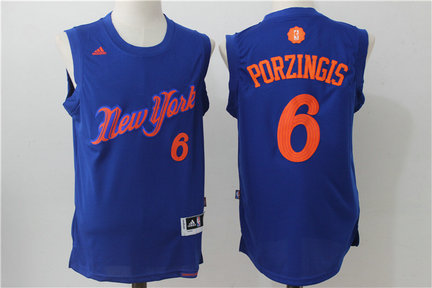 Knicks 6 Kristaps Porzingis Royal 2016 Christmas Day Swingman Jersey