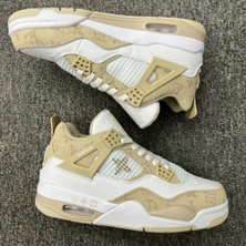 L V x Nike Air Jordan 4 Retro Brown Shoes