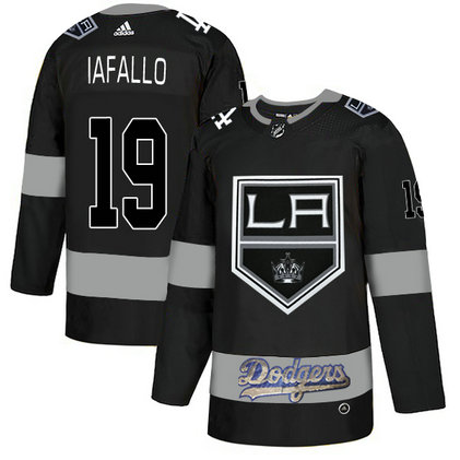 LA Kings With Dodgers 19 Alex Iafallo Black Adidas Jersey