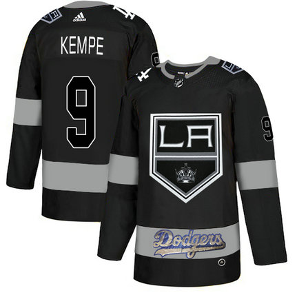 LA Kings With Dodgers 9 Adrian Kempe Black Adidas Jersey