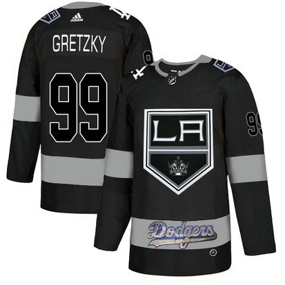 LA Kings With Dodgers 99 Wayne Gretzky Black Adidas Jersey