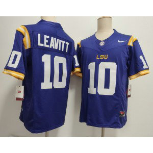 LSU Tigers 10 Sam Leavitt Purple F.U.S.E. Vapor Limited Men Jersey