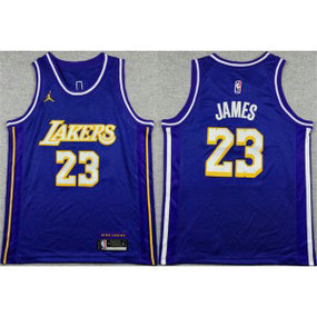 Lakers 23 LeBron James Purple Jordan Youth Jersey