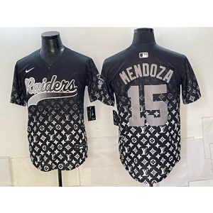 Las Vegas Raiders 15 Mendoza Black Baseball Vapor Limited Men Jersey Las Vegas Raiders 15 Mendoza Black Baseball Vapor Limited Men Jersey