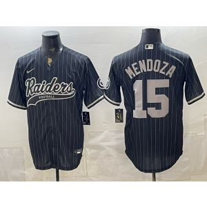 Las Vegas Raiders 15 Mendoza Black Baseball Vapor Limited Men Jersey