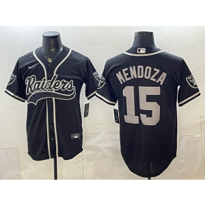 Las Vegas Raiders 15 Mendoza Black Baseball Vapor Limited Men Jersey