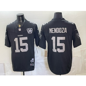 Las Vegas Raiders 15 Mendoza Black F.U.S.E. Vapor Limited Men Jersey with 65th Patch