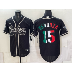 Las Vegas Raiders 15 Mendoza Black Mexico Baseball Vapor Limited Men Jersey (2)