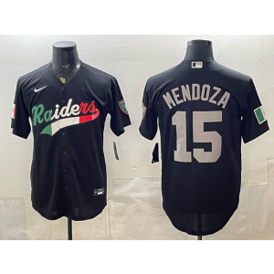 Las Vegas Raiders 15 Mendoza Black Mexico Baseball Vapor Limited Men Jersey