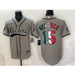 Las Vegas Raiders 15 Mendoza Grey Mexico Baseball Vapor Limited Men Jersey Las Vegas Raiders 15 Mendoza Grey Mexico Baseball Vapor Limited Men Jersey