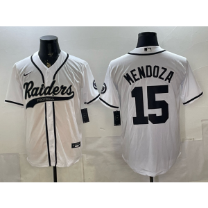 Las Vegas Raiders 15 Mendoza White Baseball Vapor Limited Men Jersey 1