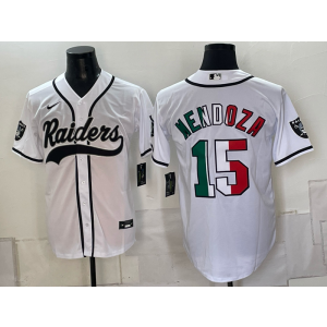 Las Vegas Raiders 15 Mendoza White Mexico Baseball Vapor Limited Men Jersey (2) Las Vegas Raiders 15 Mendoza White Mexico Baseball Vapor Limited Men Jersey (2)