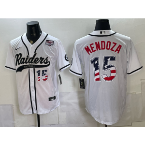 Las Vegas Raiders 15 Mendoza White USA 250 Fourth of July Men Jersey