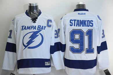 Lightning 91 Stamkos White Reebok Jersey