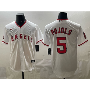 Los Angeles Angels 5 Pujols White Cool Base Men Jersey