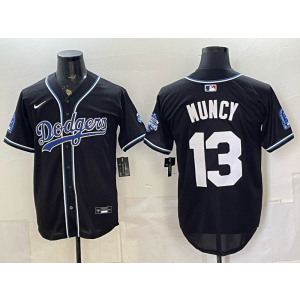 Los Angeles Dodgers 13 Muncy Black Champion Cool Base Men Jersey