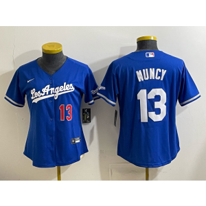 Los Angeles Dodgers 13 Muncy Blue Alternate Stadium Cool Base Youth Jersey