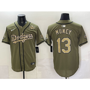 Los Angeles Dodgers 13 Muncy Salute to Service 250th & Champion Cool Base Men Jersey Los Angeles Dodgers 13 Muncy Salute to Service 250th & Champion Cool Base Men Jersey