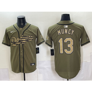 Los Angeles Dodgers 13 Muncy Salute to Service Cool Base Men Jersey