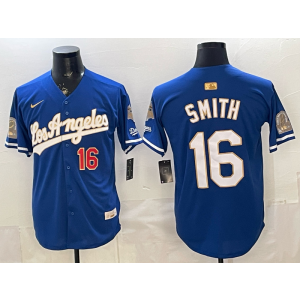 Los Angeles Dodgers 16 Smith Blue Champion Cool Base Men Jersey Los Angeles Dodgers 16 Smith Blue Champion Cool Base Men Jersey